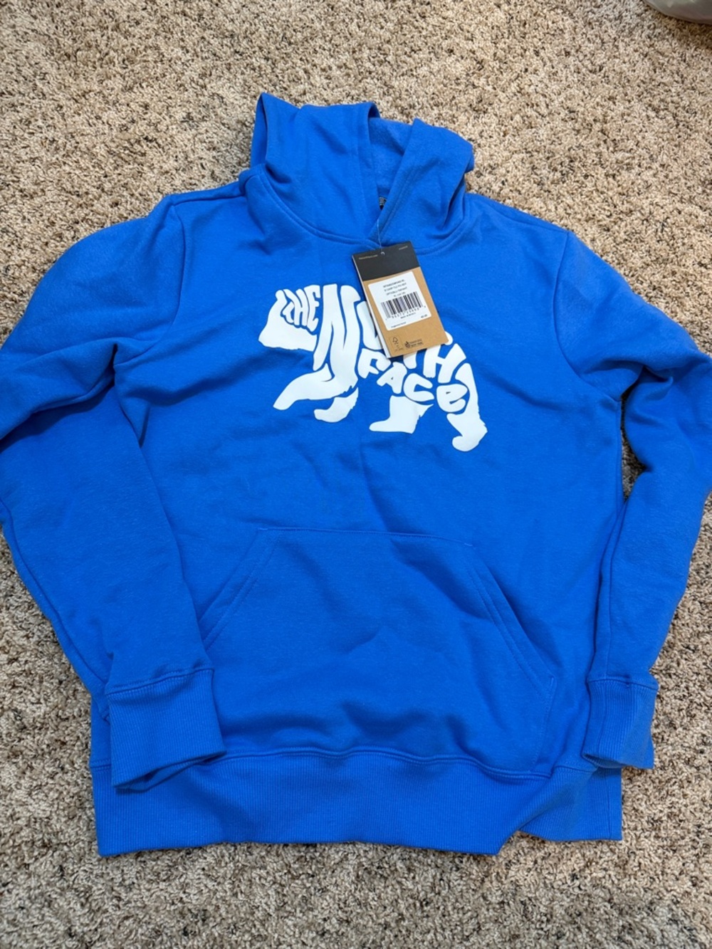 The North Kid’s Bright Blue Bear Logo Crewneck Hoodie